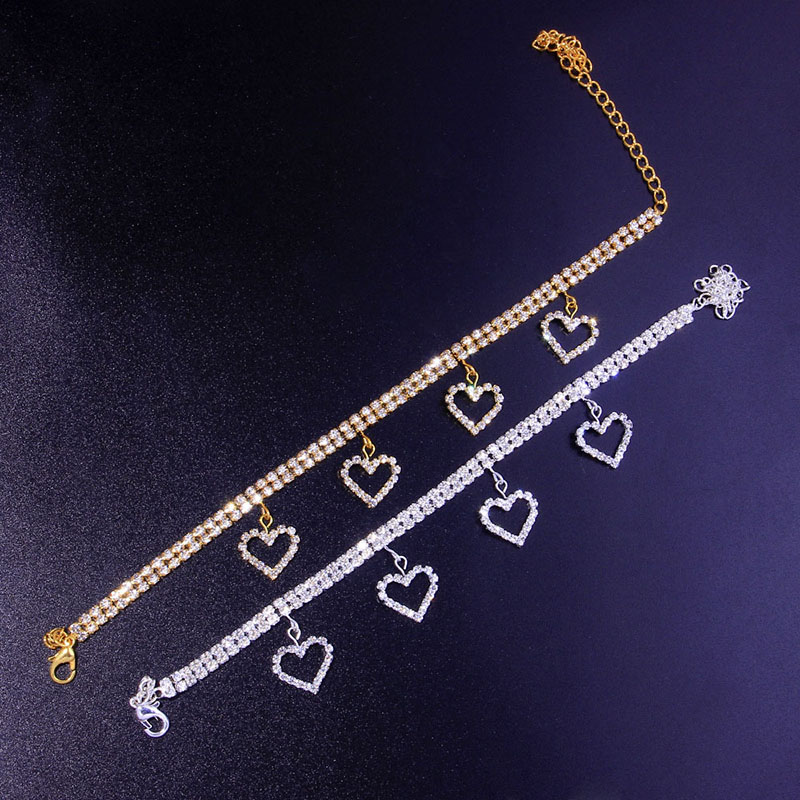 Hundred  Hollow Love Anklets Sexy Beach Full Of Diamonds Multi-layer Anklet Manufacturer