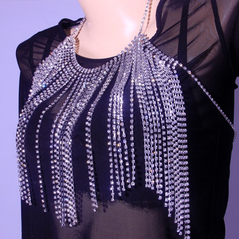 Fashion Sexy Rhinestone Chest Chain Nightclub Stage Tassel Body Chain Manufacturer