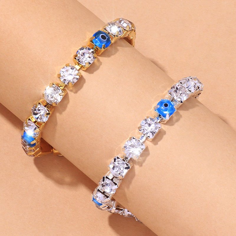 Full Diamond Devil's Eye Anklet Trendy Hip Hop Crystal Anklet Supplier
