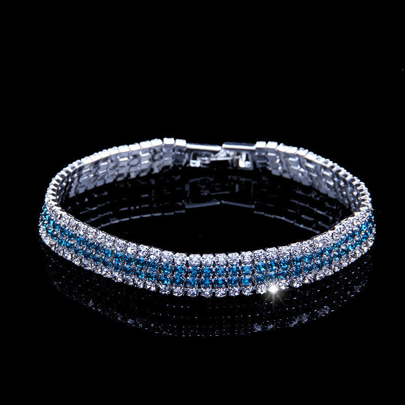 Exquisite Luxury Roman Crystal Bracelet Ladies Gold Simple Full Diamond Bracelet Distributor