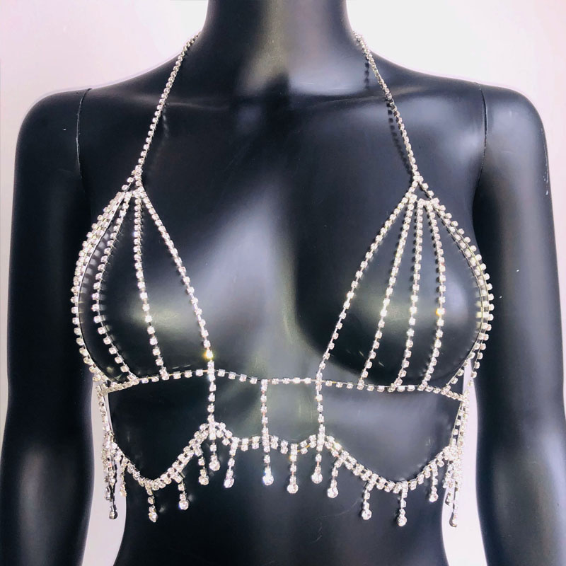 Sexy Water Drop Rhinestone Body Chain Europe And The United States Nightclub Beach Bikini Bra Manufacturer