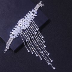 Fashion Versatile Tassel Bracelet Luxury Bridal Wedding Zirconia Hand Jewelry Manufacturer