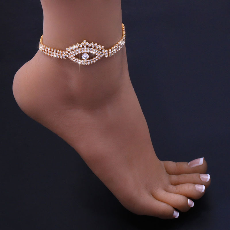 Summer Beach Multi-layer Rhinestone Pendant Dangling Devil's Eye Anklet Manufacturer