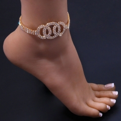 Shiny Intersecting Round Multi-layer Rhinestone Anklet Manufacturer