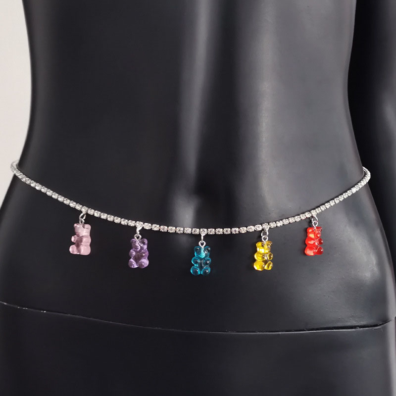 Candy-colored Resin Bear Waist Chain European And American Street Sexy Rhinestone Belly Chain Manufacturer