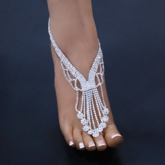Fashion Ethnic Wind Beach Anklets Full Of Diamonds Sexy Linked Finger Anklets Supplier