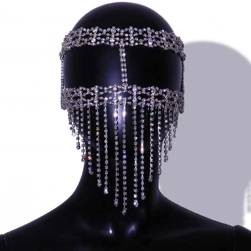 Claw Chain Rhinestone Mask Personalized Masquerade Tassel Mask Supplier