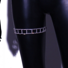 Shiny Elastic Rope Sexy Leg Chains Temperament Rectangular Party Rhinestone Thigh Chains Manufacturer