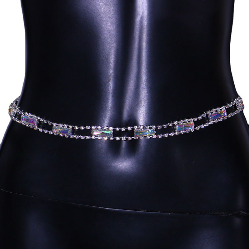 Colorful Diamonds Sexy Belly Chain European And American Hollow Nightclub Shiny Crystal Waist Chain Supplier