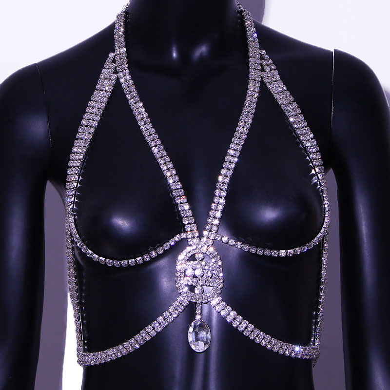 Exaggerated Punk Crystal Chest Chain Sexy Bikini Body Chain Manufacturer