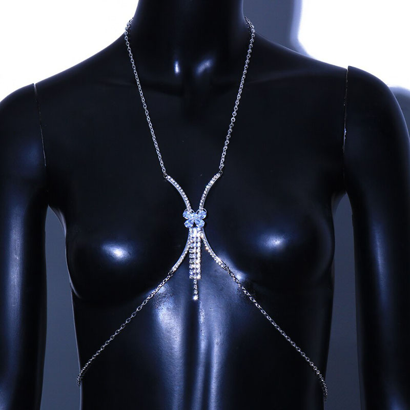 Arc Zirconia Tassel Chest Bracket Shiny Rhinestone Nightclub Body Chain Manufacturer