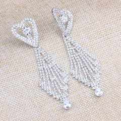 Sweet Heart-shaped Micro-set Aaa Zirconia Exquisite Bridal Wedding Earrings Distributor