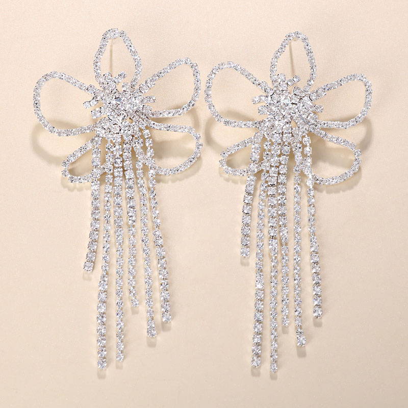 Wholesale Jewelry Flower-shaped Breast Patch Sexy Erotic Tassel Rhinestone Breast Patch