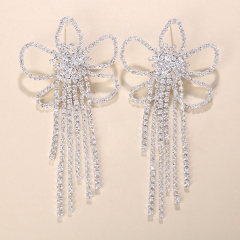 Wholesale Jewelry Flower-shaped Breast Patch Sexy Erotic Tassel Rhinestone Breast Patch