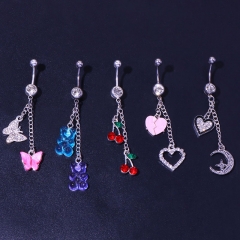 Cherry Love Pierced Belly Button Studs Sexy Tassel Butterfly Belly Button Ring Manufacturer