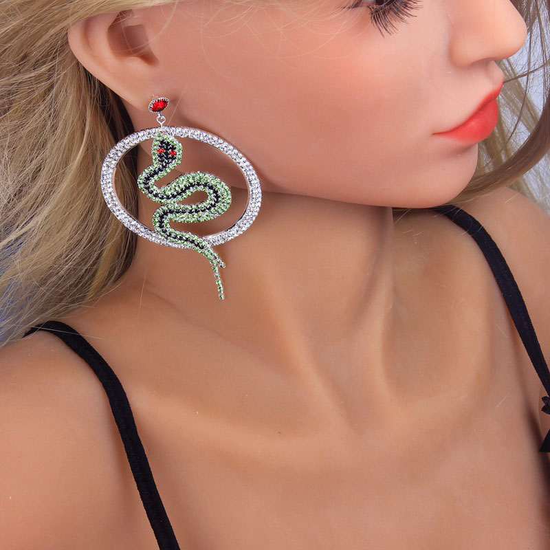 Fashion Diamond-set Snake Exaggerated Rhinestone Earrings Manufacturer