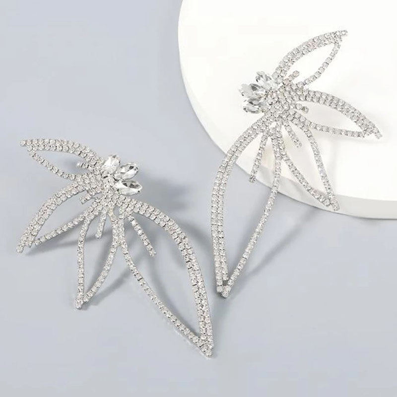 Fashion Versatile Zircon Butterfly Earrings Exaggerated Rhinestone Earrings Manufacturer