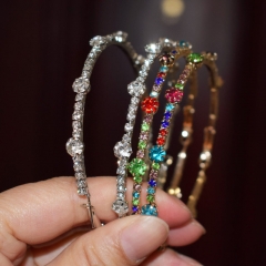 Colorful Diamond Encrusted Bohemian Earrings Temperament Rhinestone Circle Earrings Supplier