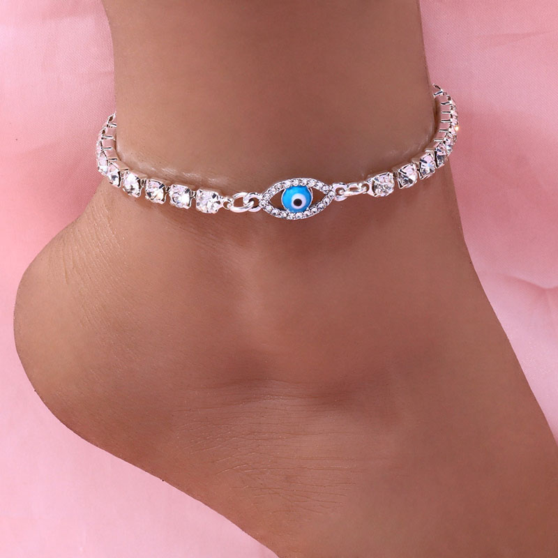 Bohemian Wind Evil Eye Anklet Shiny Rhinestone Foot Accessories Manufacturer