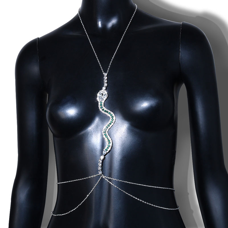 Wholesale Jewelry Snake Body Chain Sexy Rhinestone Bra Chain Accessories