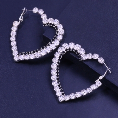 Splicing Multi-layer Love Earrings Temperament Shiny Diamond Crystal Earrings Supplier