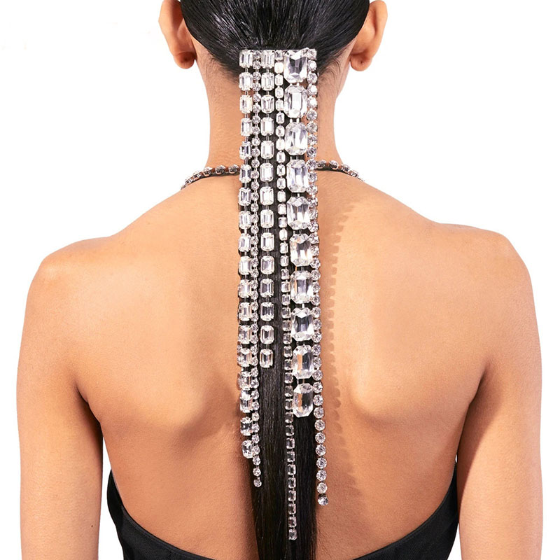 Rhinestone Fringe Hair Bands Fashionable And Versatile Exaggerated Ponytail Hair Chains Manufacturer