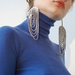 Wholesale Jewelry Rhinestone Earrings Fashion Multi-layer Tassel Earrings