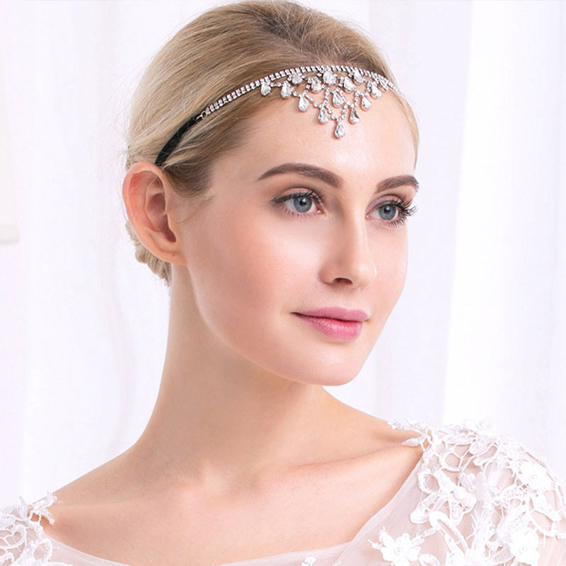 Luxury Bridal Wedding Headdress Temperament Multi-layer Droplet Hair Chain Supplier