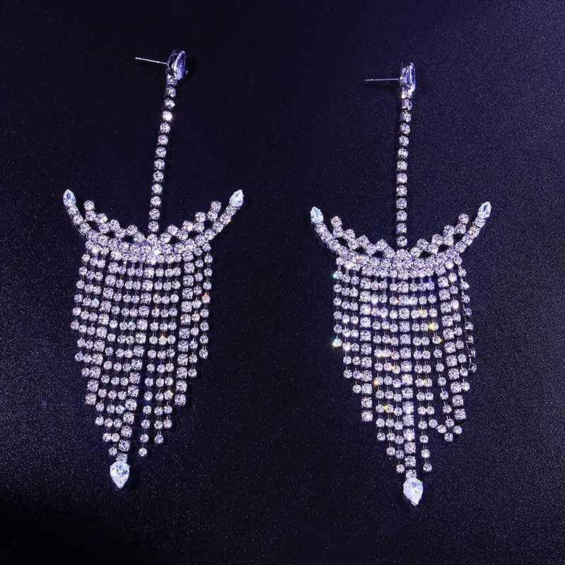 Baroque Crystal Long Tassel Chandelier Earrings Manufacturer