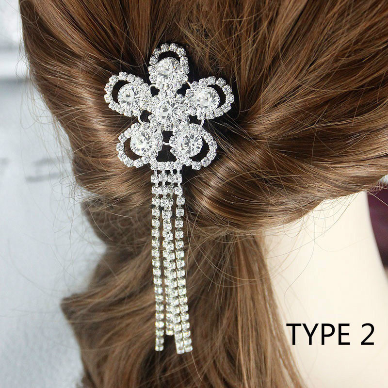Crystal Rhinestone Tassel Hairpin Hairpin Christmas Snowflake Headdress Distributor