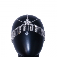Wholesale Jewelry Tassel Forehead Chain Ethnic Wind Full Of Diamonds Drop Hair Chain