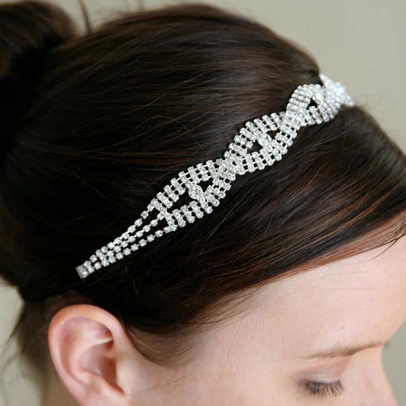 Bride Wedding Rhinestone Hair Chain European And American Stretch Rope Eyes Multi-layer Hair Bands Manufacturer