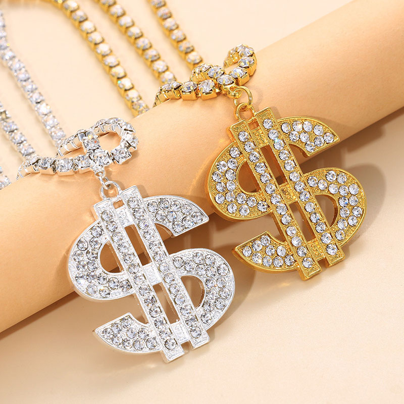 Wholesale Jewelry Trendy Dollar Pendant Sexy Versatile Full Of Diamonds One Leg Body Chain