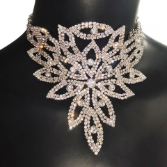 Sexy Exaggerated Rhinestone Necklace Nightclub Prom Full Of Diamonds Flower-shaped Necklace Manufacturer