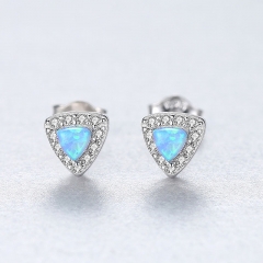 Wholesale Personalized S925 Silver Studs With Zirconia Opal Earrings