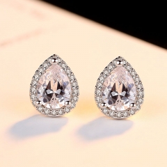 Wholesale Simple S925 Silver Teardrop Zircon Exquisite Fashion Earrings