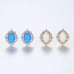 Wholesale Fashion Korean Version Of S925 Silver Earrings Opal Zirconia Earrings