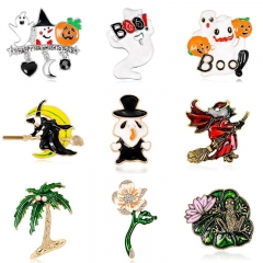 Halloween Fashion Versatile Personality Quirky Pumpkin Head Ghost Elf Brooch Manufacturer