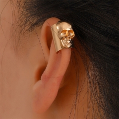 Wholesale Skeleton Skull Ear Bone Clips Punk Wind Texture Metal