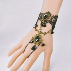 Black Lace Bracelet Vintage Crystal Beads Halloween Set Manufacturer