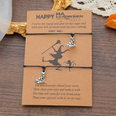 Wholesale Halloween Personalized Fashion Broomstick Witch Wax Wire Bracelet