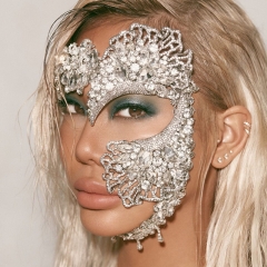 Wholesale Personality Zirconium Mask Halloween Prom Half Rhinestone Stretchy Rope