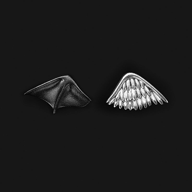 Wholesale Angel And Devil Earrings Creative Personality Earrings Couple