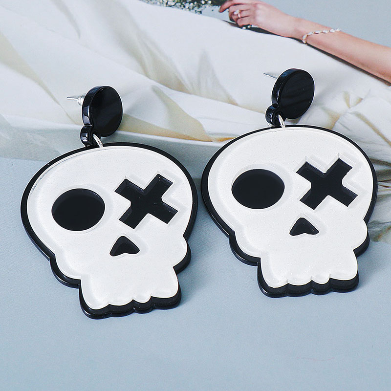 Wholesale Halloween Weird Pumpkin Skull Ghost Acrylic Personality Resin Earrings