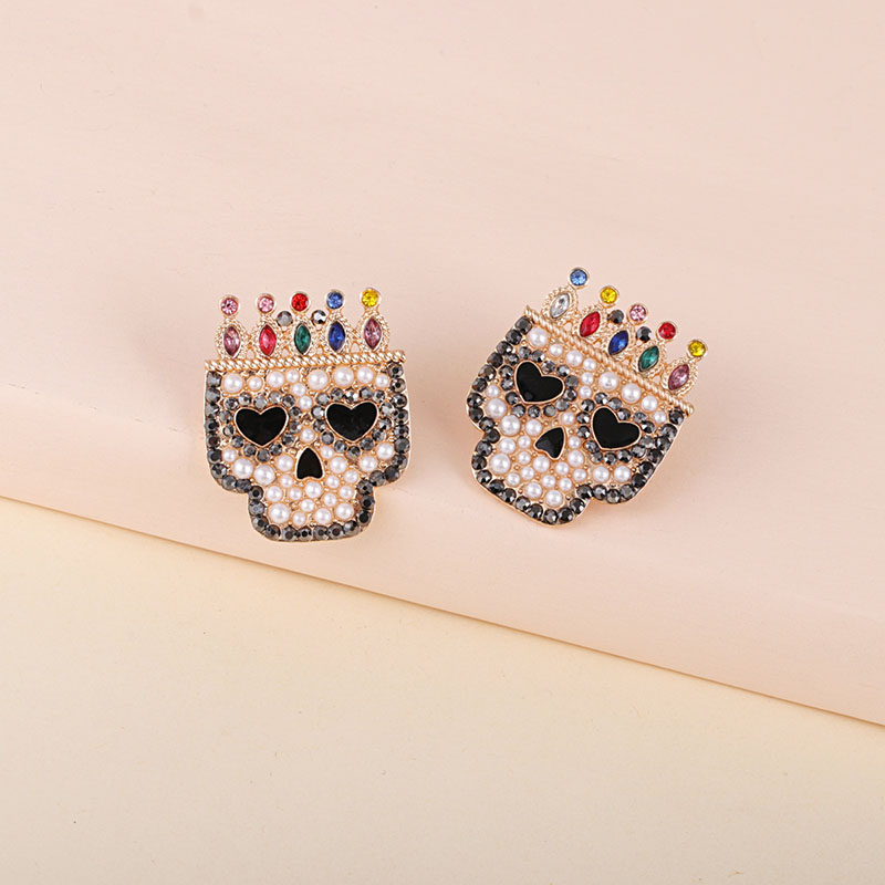 Halloween Crown Acrylic Skull Dangling Earrings Manufacturer