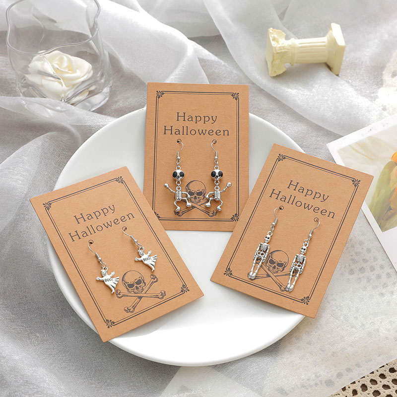 Wholesale Wacky Fun Skull Ghost Personality Halloween Earrings