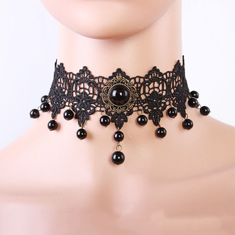 Lace Collarbone Necklace Short Necklace Vintage Halloween Prom Manufacturer