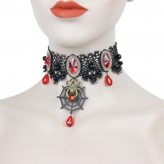 Vintage Alloy Crystal Halloween Lace Necklace Manufacturer