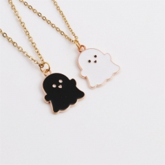 Halloween Alloy Oil Dripping Ghost Pendant Necklace Manufacturer