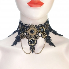 Wholesale Gothic Punk Gear Vintage Halloween Lace Necklace Choker Collar